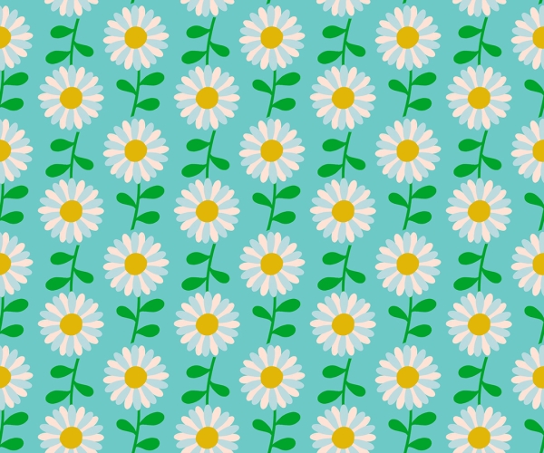 Patchwork Baumwolle - Ruby Star Society - Melody Miller - Flowerland - Field Of Flowers Retro Daisy Vintage - Turquoise
